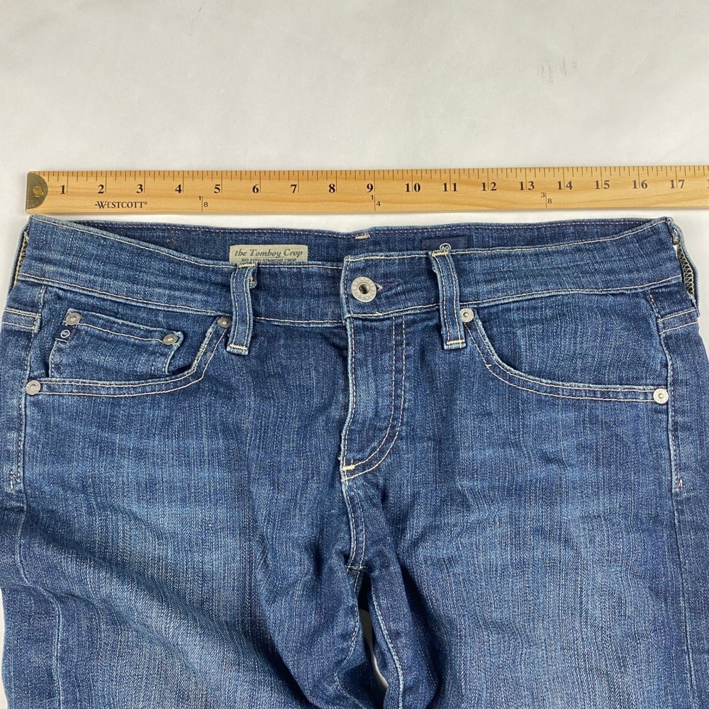 AG The Tomboy Relaxed Straight Crop Jeans Women's 28 Blue - Picture 8 of 14